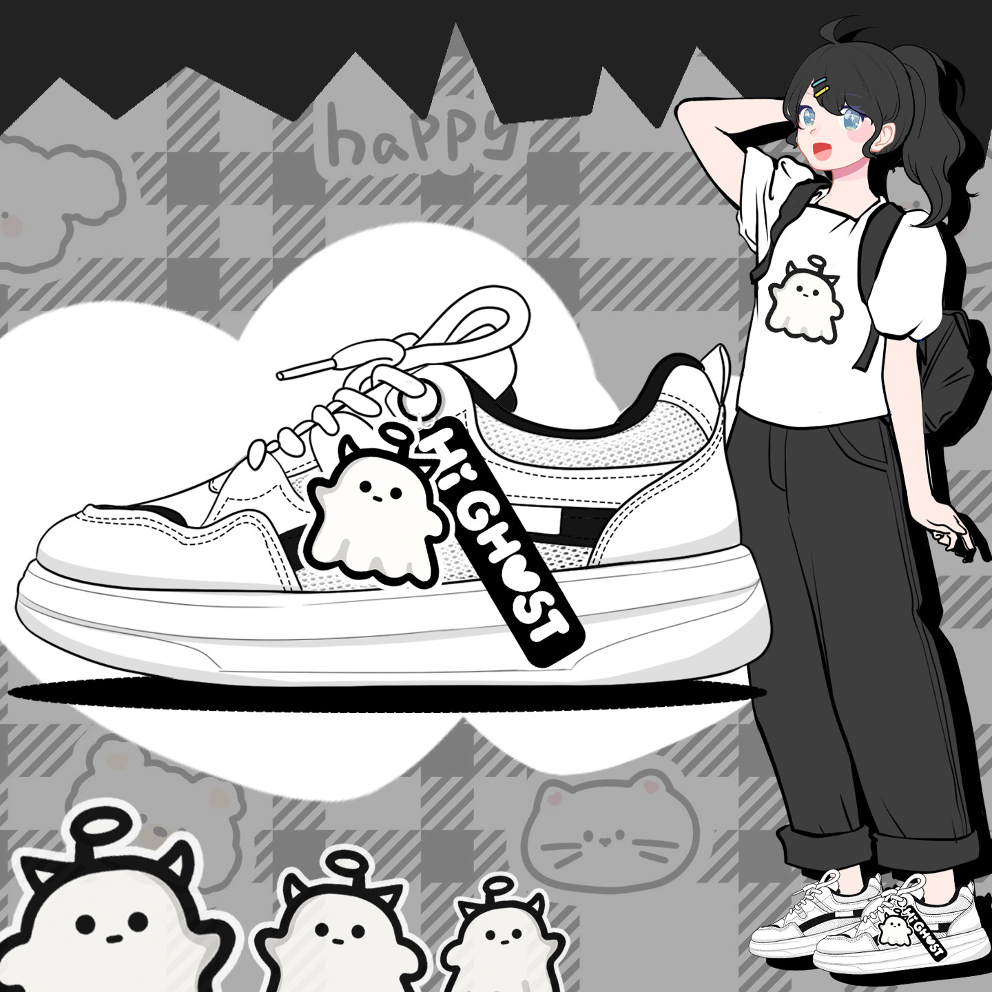 夏季透气网面小众板鞋图片