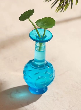 浙江博物馆文创蓝色刻花玻璃瓶树脂冰箱贴城市旅游纪念收藏伴手礼旅游纪念礼送同学好友家人