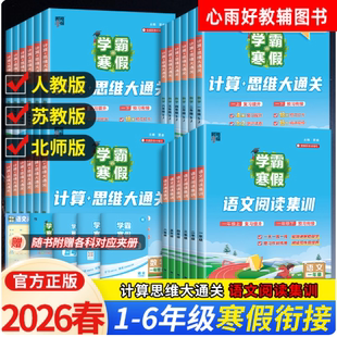 2025学霸的寒假衔接作业小学一二三四五六年级语文课堂笔记预科班数学计算思维大通关人教北师版江苏教版同步训练习册寒假作业本