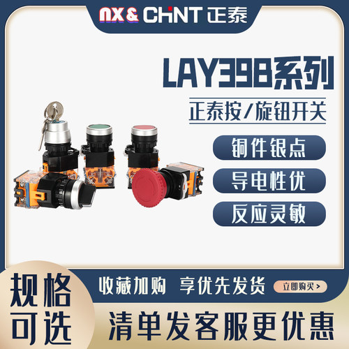 正泰按钮开关红绿平钮蘑菇头11BN