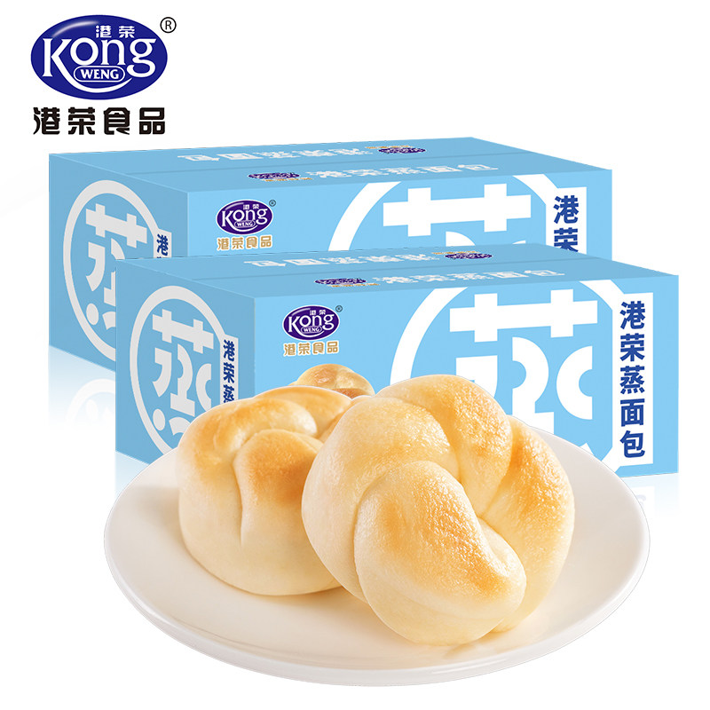 港荣淡奶蒸面包2整箱早餐休闲零食办公室食品手撕点心糕点代餐属于什么档次？