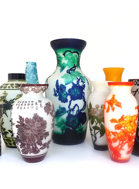 装饰品客厅插花辽宁葛蕾琉璃中式