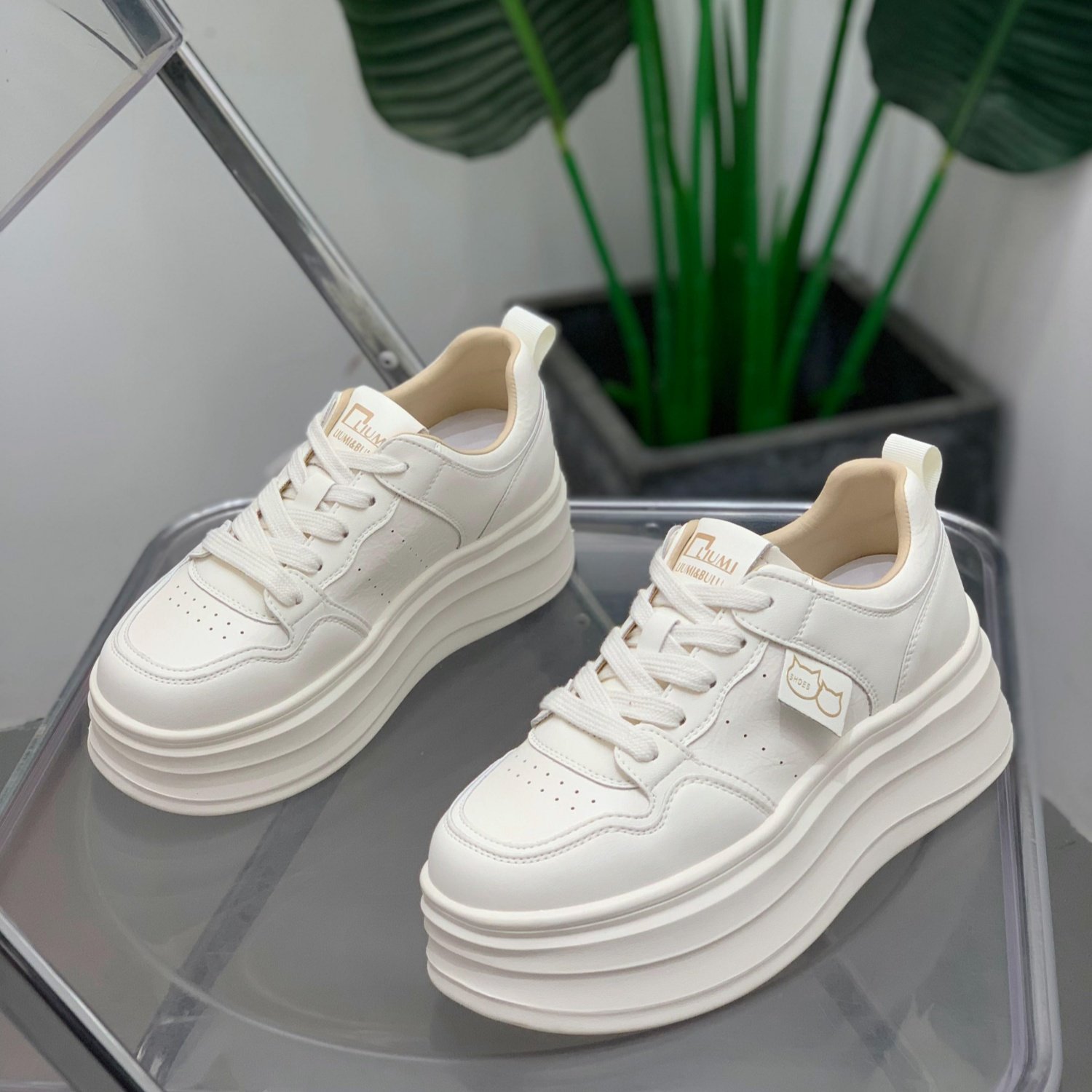 厚底真皮小白鞋女2026年春季新款百搭学生休闲鞋增高显瘦舒适板鞋,女鞋,休闲板鞋,淘宝优惠券,粉丝福利购,淘宝优惠卷