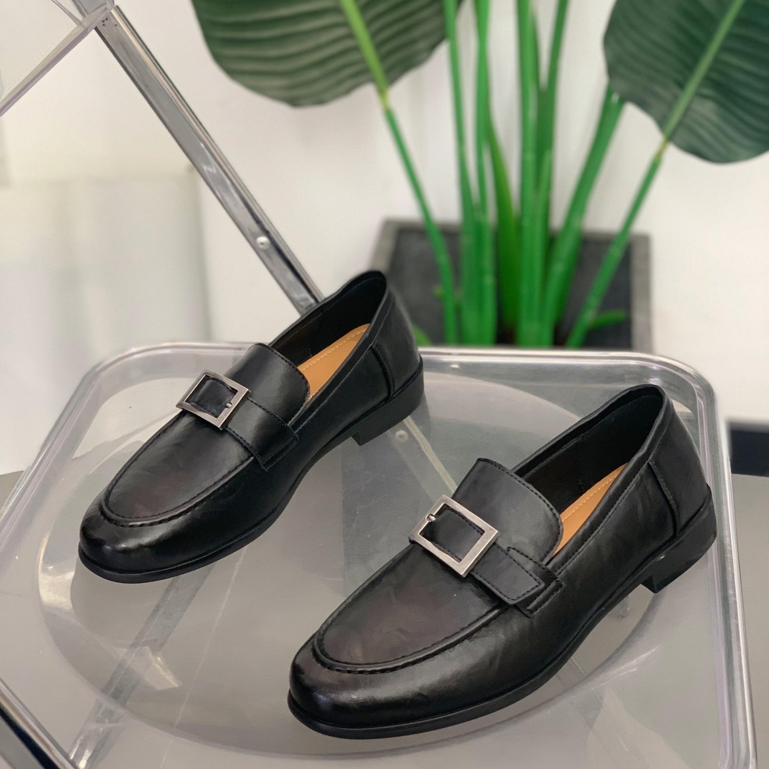 英伦风一脚蹬黑色小皮鞋女2026年春季新款百搭乐福鞋时尚休闲单鞋,女鞋,乐福鞋（豆豆鞋）,淘宝优惠券,粉丝福利购,淘宝优惠卷