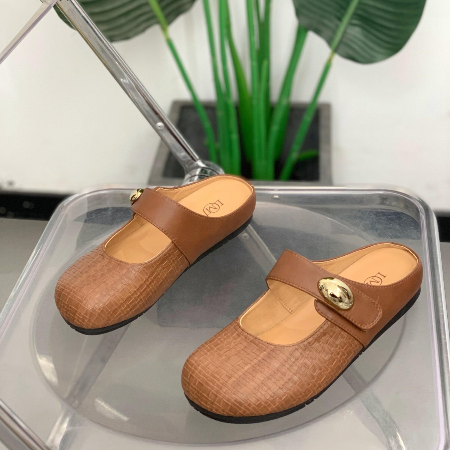 复古编织风玛丽珍鞋女2026年春季新款包头拖鞋平底一脚蹬休闲鞋子,女鞋,包头拖,淘宝优惠券,粉丝福利购,淘宝优惠卷