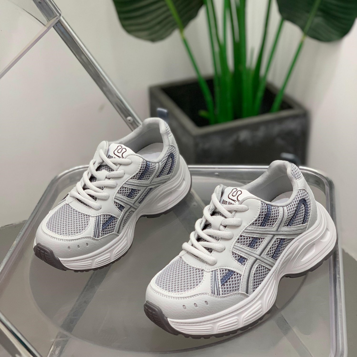 厚底真皮网面老爹鞋女2026年春季增高显脚小运动鞋透气百搭休闲鞋,女鞋,时尚休闲鞋,淘宝优惠券,粉丝福利购,淘宝优惠卷