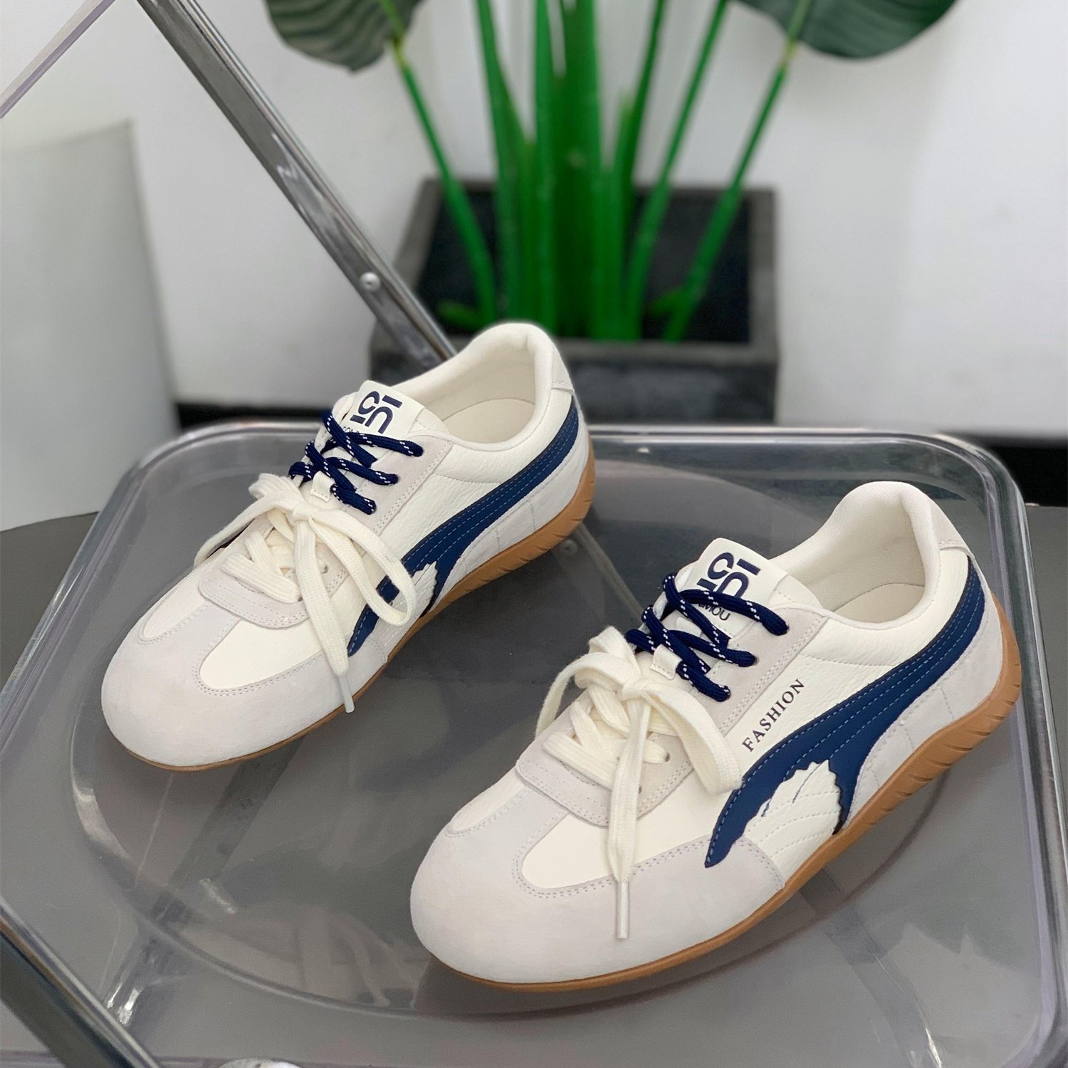 韩版百搭轻便时尚双鞋带德训鞋女2026春季新款内增高休闲运动鞋,女鞋,时尚休闲鞋,淘宝优惠券,粉丝福利购,淘宝优惠卷