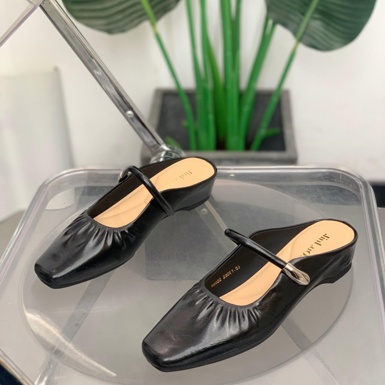 法式方头包头凉鞋女2026年春季新款平底单鞋一脚蹬外穿百搭小皮鞋,女鞋,包头拖,淘宝优惠券,粉丝福利购,淘宝优惠卷