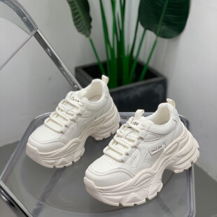 复古真皮老爹鞋女2025年冬季百搭轻便运动鞋厚底增高显瘦休闲女鞋