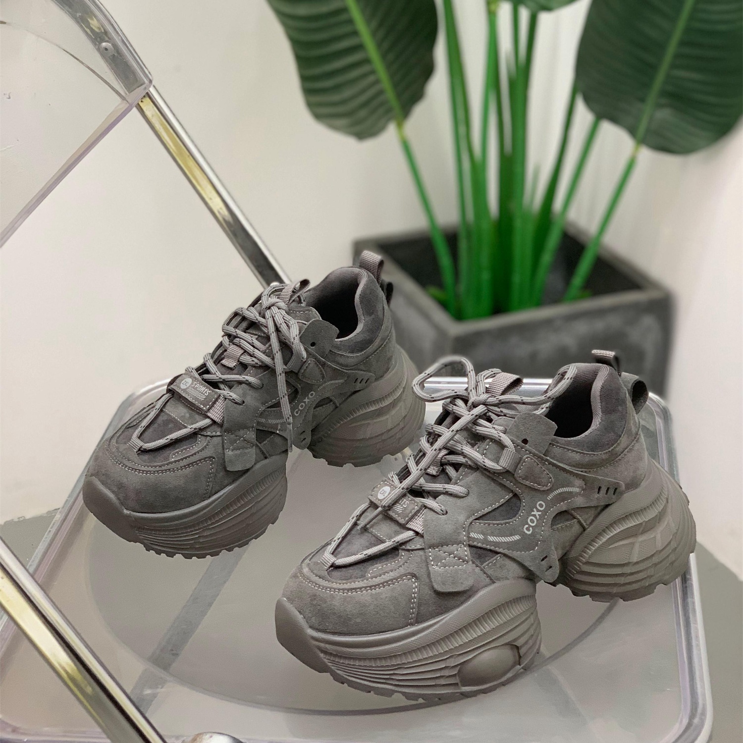 百搭小个子显瘦厚底圆头老爹鞋