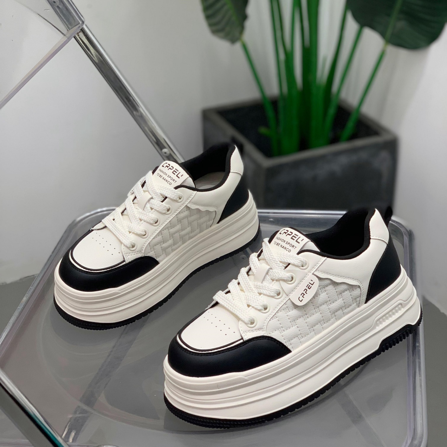 拼色真皮小白鞋女运动休闲女鞋子