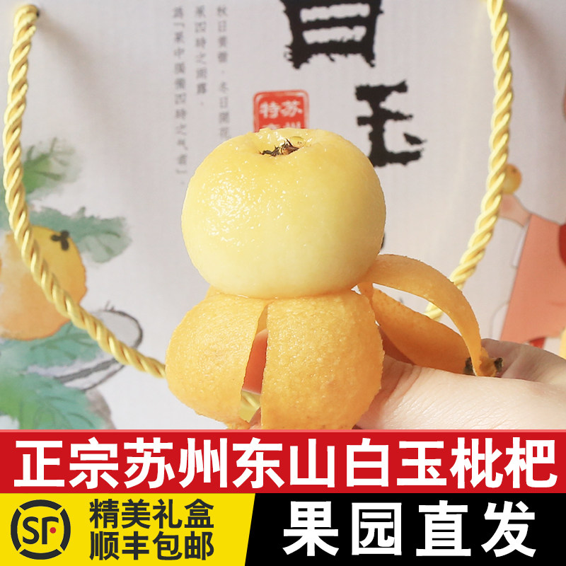 【5斤54颗炮头】超甜苏州东山白玉枇杷白沙新鲜孕妇大水果礼盒装图片