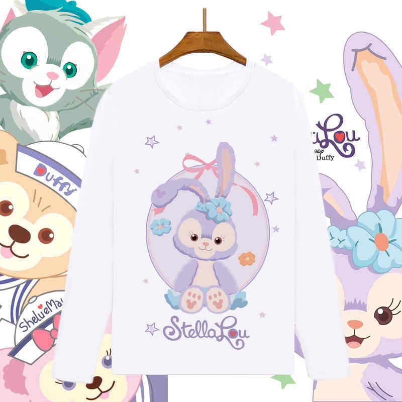 日系可爱软妹星黛露达菲熊雪莉玫芭蕾兔子长袖t恤衫闺蜜亲子衣服