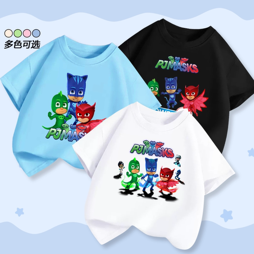 PJMASKS男童纯棉卡通短袖T恤