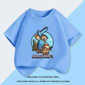 世界游戏周边衣服儿童装 短袖 t恤夏装 我 男童女童纯棉上衣半袖