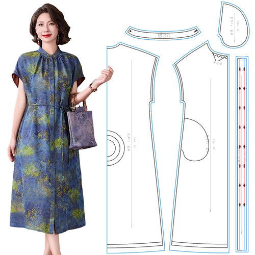 284衬衫连衣裙开衫裙做衣服图纸裁剪纸样