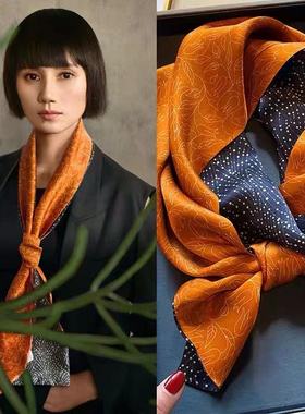 长条小丝巾搭配衬衫春秋季气质领巾围脖护颈送妈妈领巾女围巾衣服