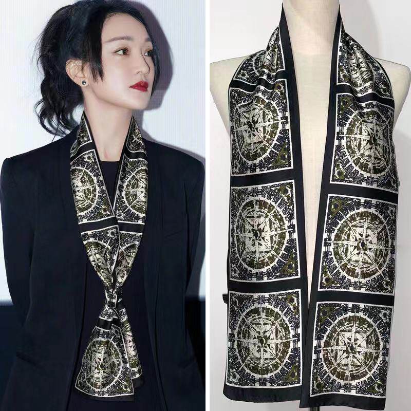 长条小丝巾女系脖子百搭装饰领巾夏秋薄款围巾高级三围脖衬衫职业