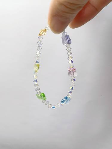 施家华子水晶小众设计多巴胺串珠手链少女清新甜美彩色手串