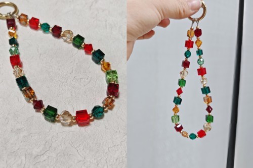 施家华子圣诞新年节日感简洁方糖水晶轻奢小众设计感高级手机链