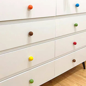 多巴胺柜门拉手儿童房衣柜柜子抽屉陶瓷可爱圆球彩色单孔把手创意