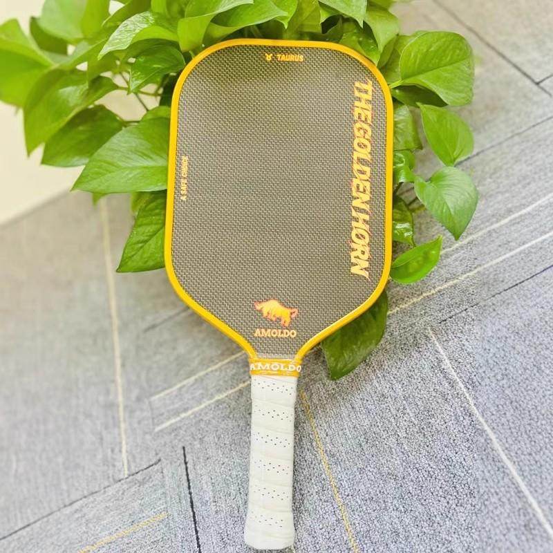 匹克球球拍热压钛丝布纹碳纤维