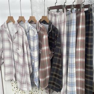 出日单原厂 舒适全棉磨毛法兰绒软糯亲肤秋冬情侣睡衣长袖家居服