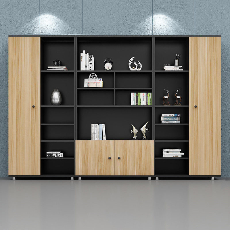 文件柜简约木质档案柜资料柜组合书柜办公室柜子带柜门收纳储物柜