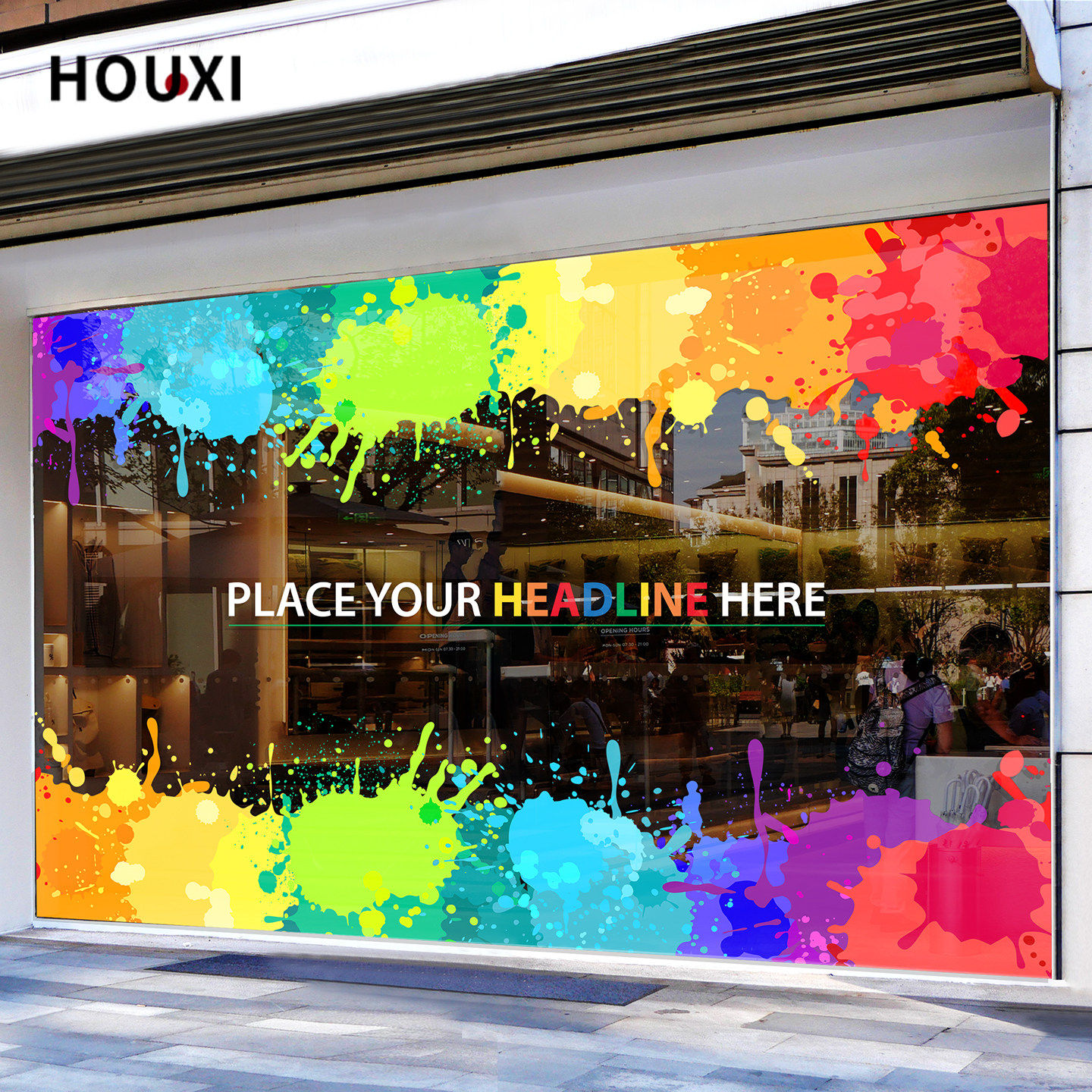 彩色艺术涂鸦玻璃贴纸美术培训早教中心装饰布置创意彩色静电贴画