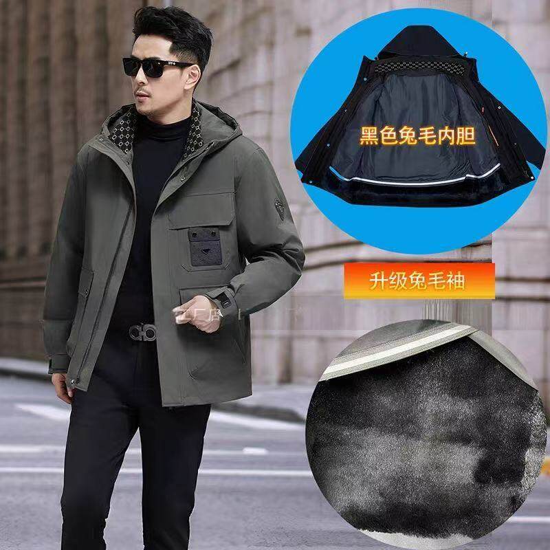 皮草夹克男士秋冬季2025新款工装外套加厚胆上衣登山服冲锋衣男款