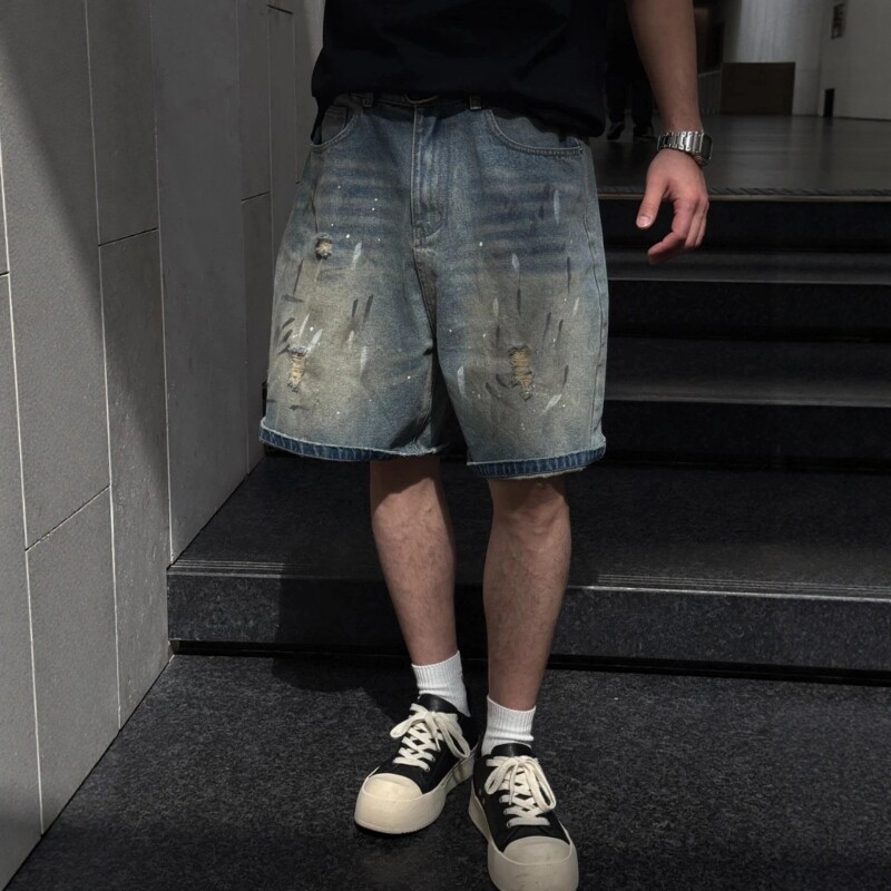 潮流个性水洗做旧小众痞帅短裤