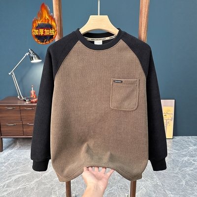 冬季重磅菠萝格美式百搭卫衣男潮