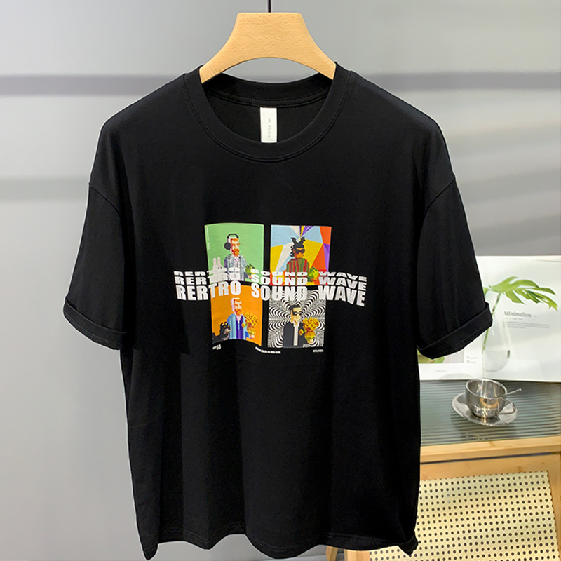 特琳露夏季日系重磅短袖T恤男