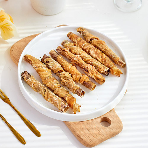狗狗零食鸡鸭肉干缠鹅喉管金毛中小型犬训狗零食磨牙棒犬用风干