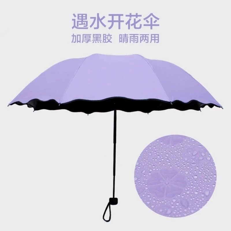 创意遇水开花伞折叠太阳伞户外遮阳三折防晒晴雨伞定制小黑伞
