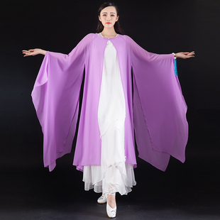 禅服女连衣裙外披禅舞服仙女装飘逸外罩禅意广袖薄纱防晒衣古典舞