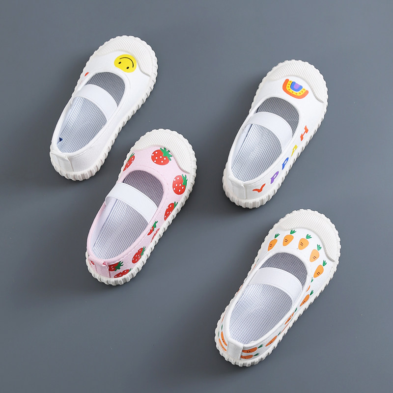 春秋日常简约儿童幼儿园帆布鞋图片