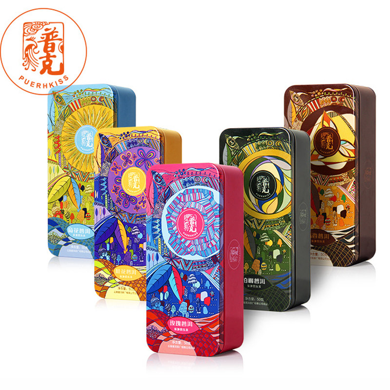 普克玫瑰桂花菊花陈香伯爵普洱熟茶16杯花草茶袋泡茶商务茶礼茶砖