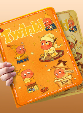 星星人适用于ipadpro平板保护套新款ipad11带笔槽11英寸橙色10代防摔硅胶air7轻薄mini7卡通mini6/7保护壳软