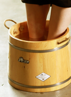 香柏木泡脚桶木质25CMt高泡脚木桶家用泡脚盆足浴桶大号洗脚桶提