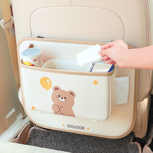 创意车载垃圾桶汽车内用置物桶后排雨伞收纳袋多功能纸巾盒二合一