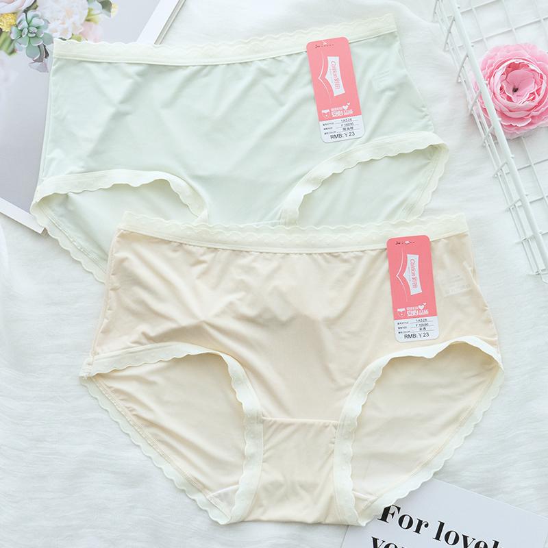 高弹力牛奶丝女士中腰无痕内裤