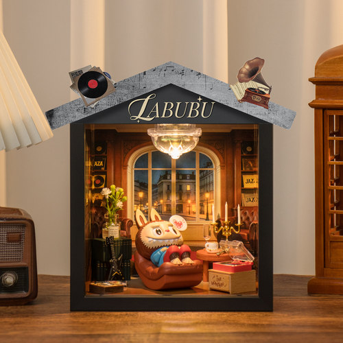 LABUBU爵士乐手办收纳展示盒摆件