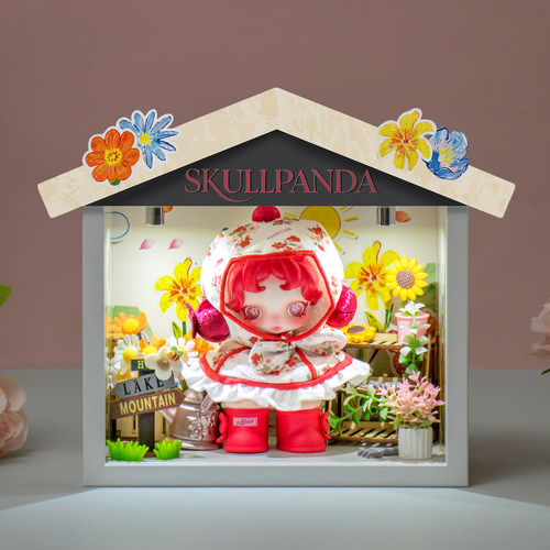 skullpanda开到花丛中毛绒展示盒