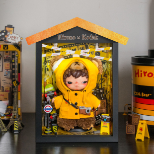 适用柯达小野Hirono × Kodak咔哒小野熊毛绒挂件场景收纳展示盒