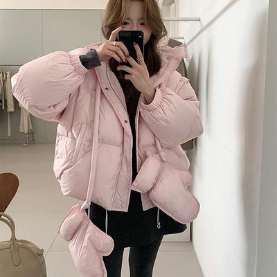 小个子设计感可拆卸袖子羽绒外套