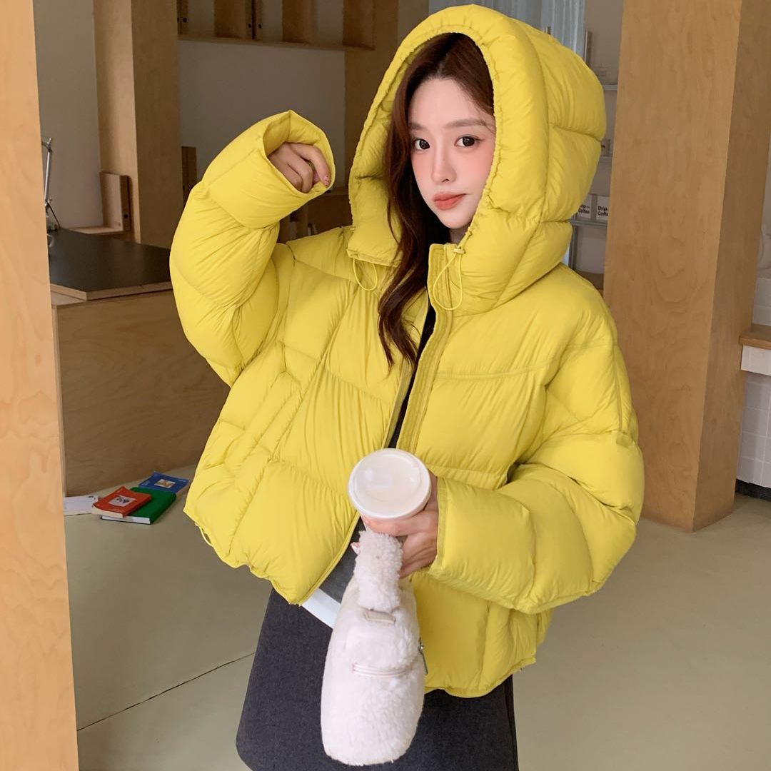 韩版小个子连帽设计感羽绒服