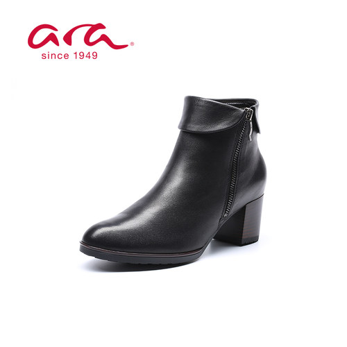 ara德国鹦鹉舒适女鞋拉链中跟g楦