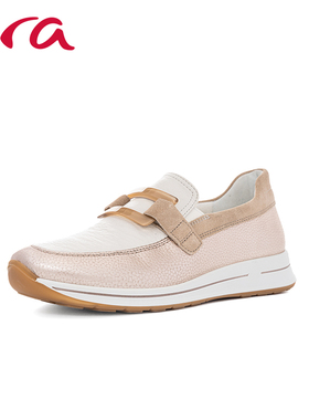 ara2025春夏新款女鞋一脚蹬舒适单鞋透气休闲银灰色25S24822 H楦