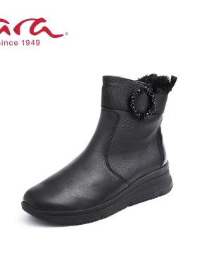 ara德国鹦鹉舒适女鞋 秋冬深口拉链中跟休闲款矮靴 G楦23A38408